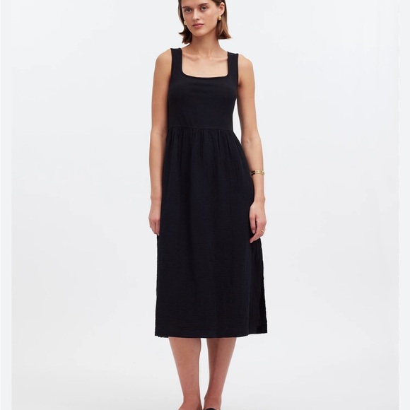 Madewell Dresses & Skirts - Madewell Black Sleeveless Square Neck Midi Sundress